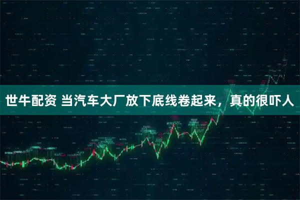 世牛配资 当汽车大厂放下底线卷起来，真的很吓人