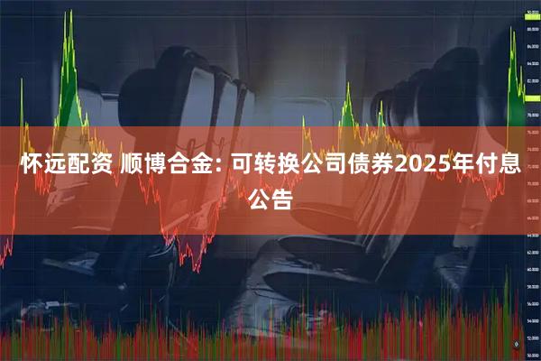 怀远配资 顺博合金: 可转换公司债券2025年付息公告